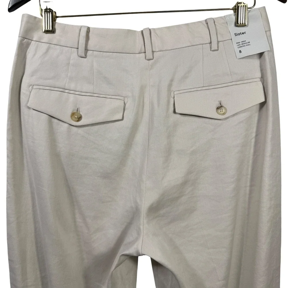 Babaton Aritzia‎ Slater Pant 8 Matte Pearl High Rise Linen TENCEL Trouser NWT